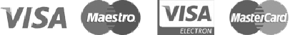 We accept Visa, MasterCard, Visa Electron and Maestro.